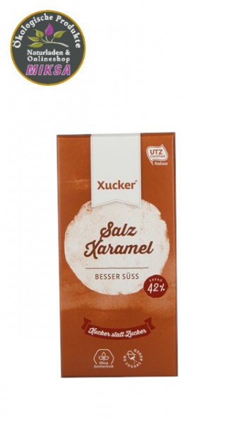 Schokolade mit Xylitol und Salz, Karamell