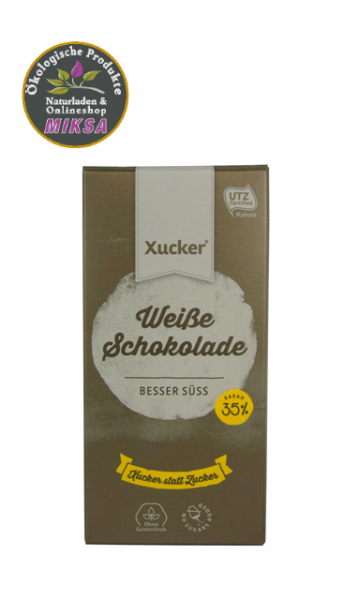 Schokolade weiß mit Xylitol und Vanillepulver