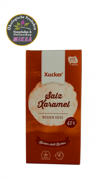 Schokolade mit Xylitol und Salz, Karamell