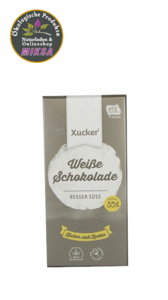Schokolade weiß mit Xylitol und Vanillepulver