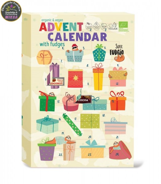 Bio-Adventskalender mit Fudge (Karamellbonbons) ohne Zucker