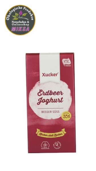 Schokolade weiß mit Erdbeer-Joghurt und Xylitol